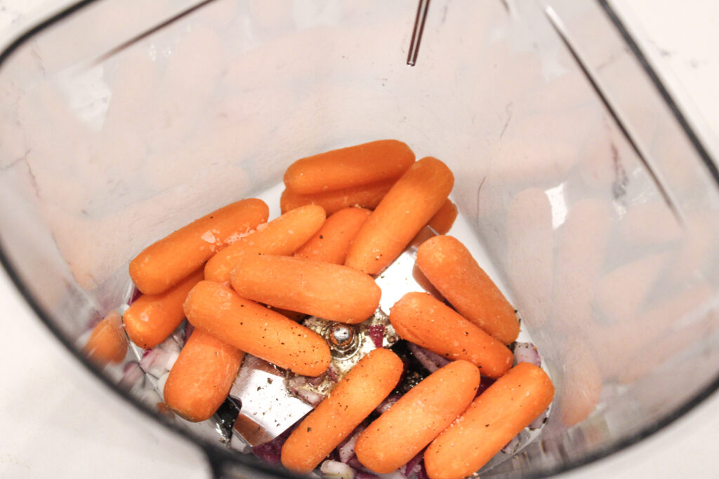 Carrots in a blender.